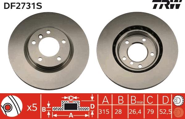 TRW DF2731S - Kočioni disk www.molydon.hr