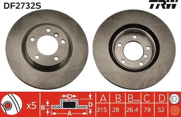 TRW DF2732S - Kočioni disk www.molydon.hr