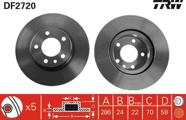 TRW DF2720 - Kočioni disk www.molydon.hr