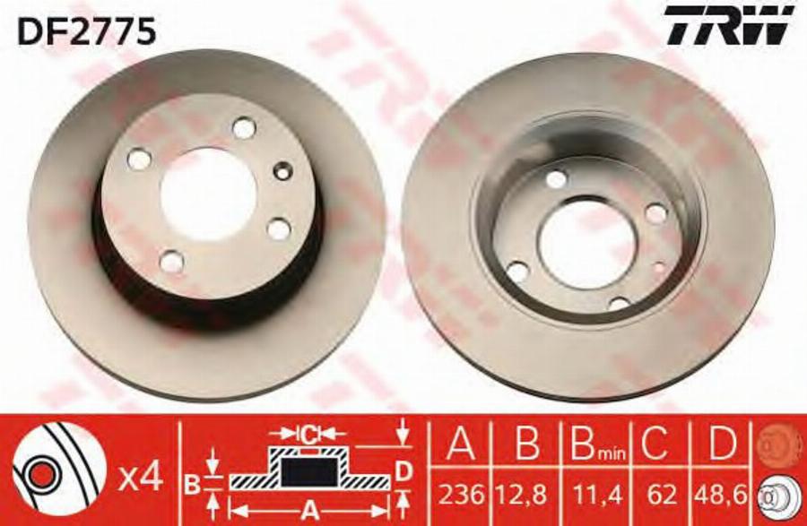 TRW DF2775BP - Kočioni disk www.molydon.hr