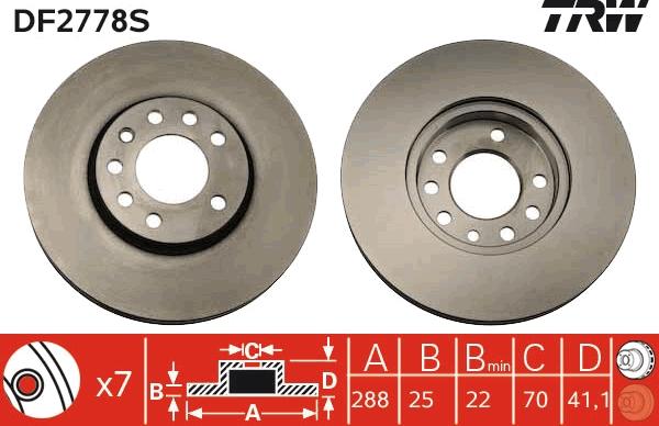 TRW DF2778S - Kočioni disk www.molydon.hr