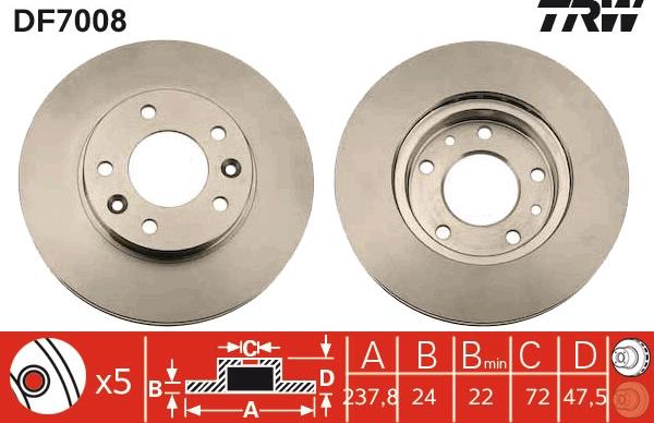 TRW DF7008 - Kočioni disk www.molydon.hr