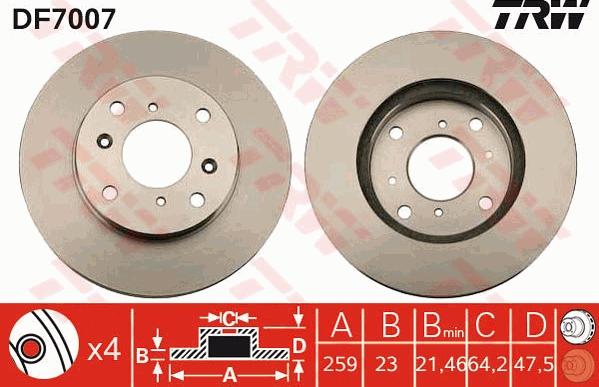 TRW DF7007 - Kočioni disk www.molydon.hr