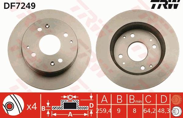 TRW DF7249 - Kočioni disk www.molydon.hr