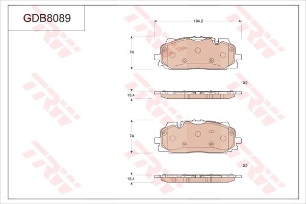 TRW GDB8089 - Komplet Pločica, disk-kočnica www.molydon.hr