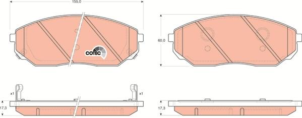 TRW GDB3343 - Komplet Pločica, disk-kočnica www.molydon.hr