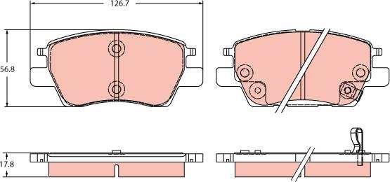 TRW GDB2387 - Komplet Pločica, disk-kočnica www.molydon.hr