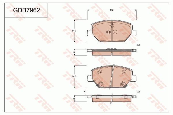 TRW GDB7962 - Komplet Pločica, disk-kočnica www.molydon.hr