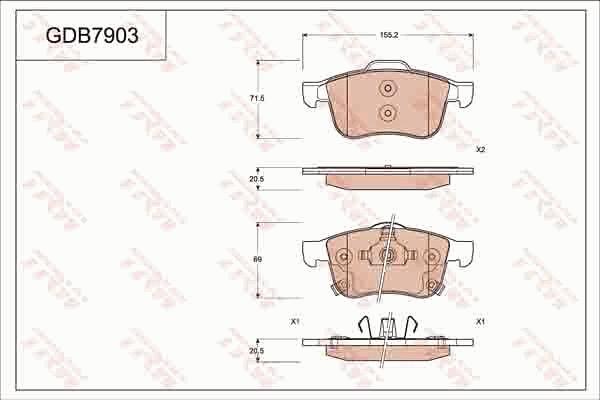 TRW GDB7903 - Komplet Pločica, disk-kočnica www.molydon.hr