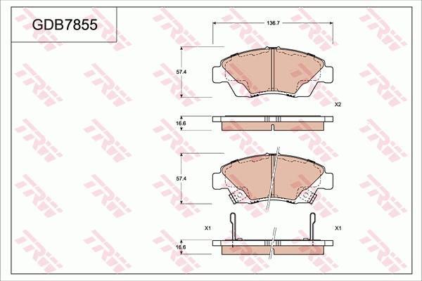 TRW GDB7855 - Komplet Pločica, disk-kočnica www.molydon.hr