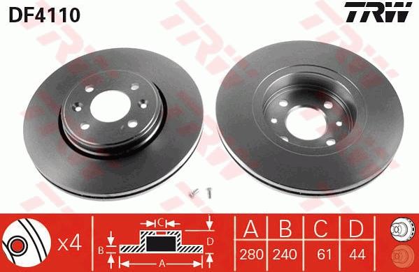 TRW GTD1085 - Komplet kočnica, disk-kočnica www.molydon.hr