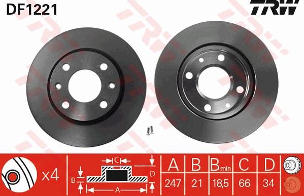 TRW GTD1088 - Komplet kočnica, disk-kočnica www.molydon.hr