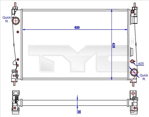 TYC 725-0042-R - Hladnjak, hladjenje motora www.molydon.hr