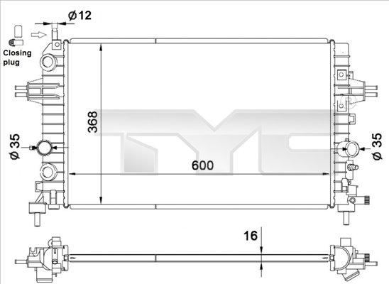 TYC 725-0036 - Hladnjak, hladjenje motora www.molydon.hr