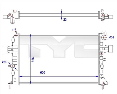 TYC 725-0038-R - Hladnjak, hladjenje motora www.molydon.hr