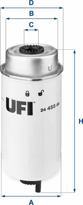 UFI 24.455.00 - Filter za gorivo www.molydon.hr