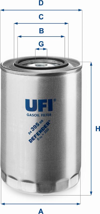 UFI 24.395.00 - Filter za gorivo www.molydon.hr