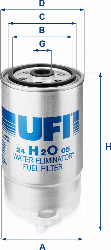 UFI 24.H2O.05 - Filter za gorivo www.molydon.hr