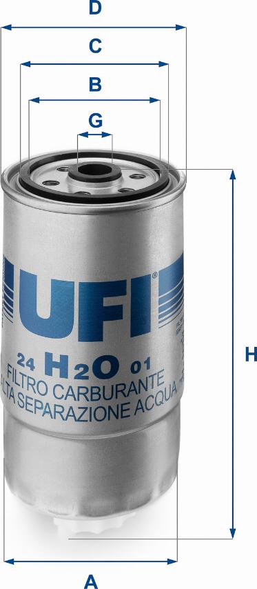 UFI 24.H2O.01 - Filter za gorivo www.molydon.hr