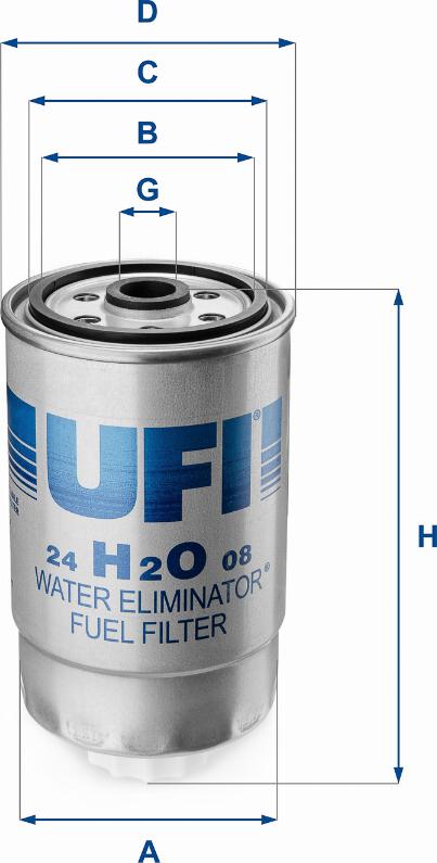 UFI 24.H2O.08 - Filter za gorivo www.molydon.hr