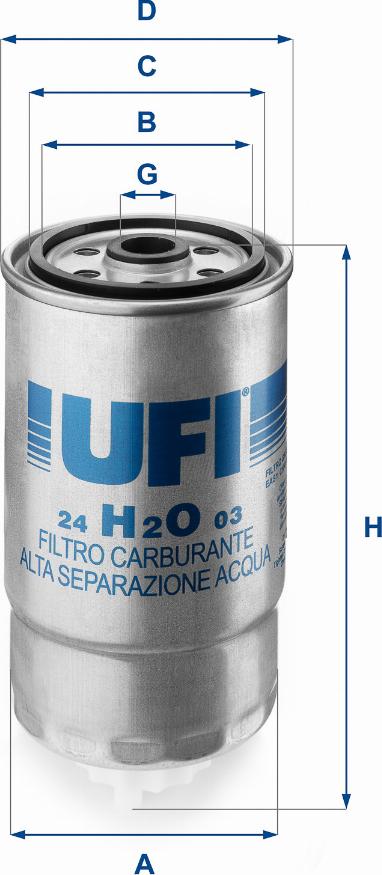 UFI 24.H2O.03 - Filter za gorivo www.molydon.hr