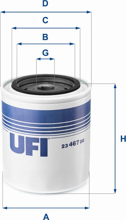 UFI 23.467.00 - Filter za ulje www.molydon.hr