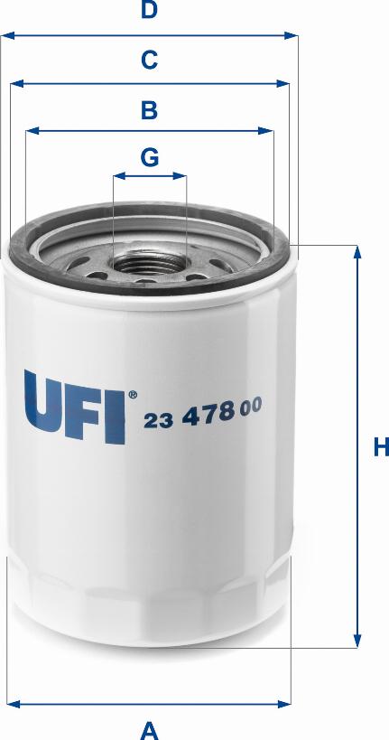 UFI 23.478.00 - Filter za ulje www.molydon.hr