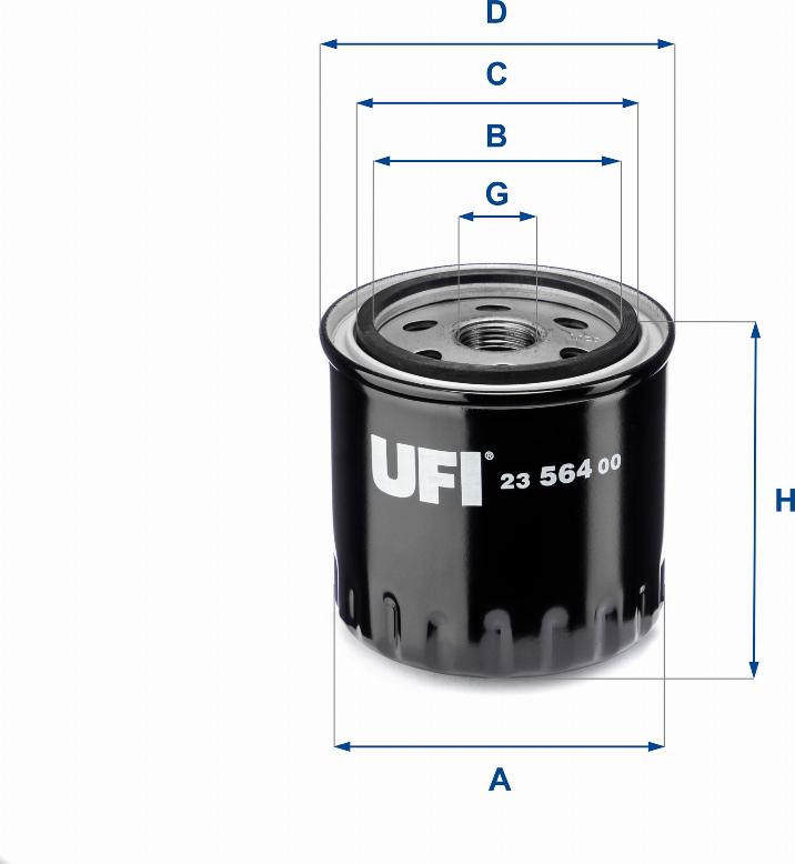 UFI 23.564.00 - Filter za ulje www.molydon.hr