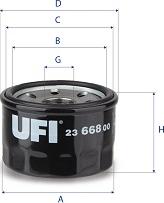 UFI 23.668.00 - Filter za ulje www.molydon.hr