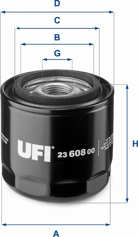 UFI 23.608.00 - Filter za ulje www.molydon.hr