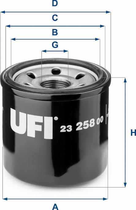 UFI 23.258.00 - Filter za ulje www.molydon.hr