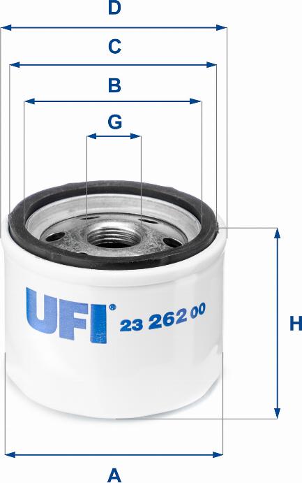 UFI 23.262.00 - Filter za ulje www.molydon.hr