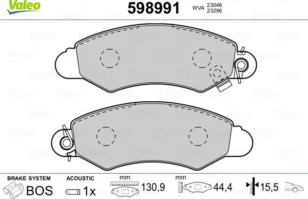 Valeo 598991 - Komplet Pločica, disk-kočnica www.molydon.hr