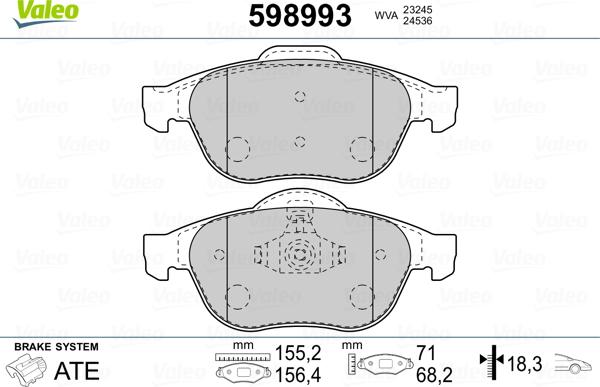 Valeo 598993 - Komplet Pločica, disk-kočnica www.molydon.hr