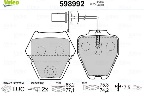 Valeo 598992 - Komplet Pločica, disk-kočnica www.molydon.hr