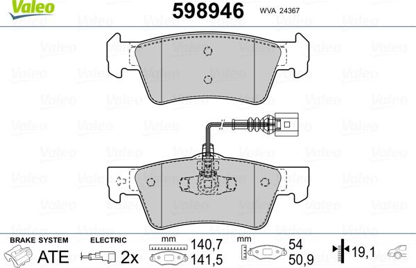 Valeo 598946 - Komplet Pločica, disk-kočnica www.molydon.hr