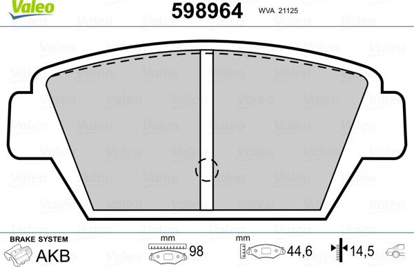 Valeo 598964 - Komplet Pločica, disk-kočnica www.molydon.hr