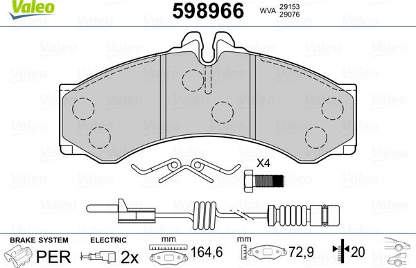 Valeo 598966 - Komplet Pločica, disk-kočnica www.molydon.hr