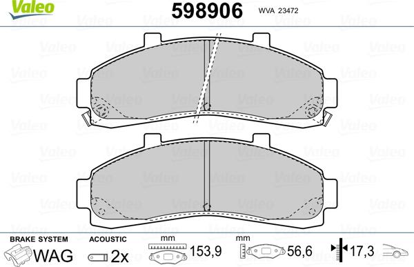 Valeo 598906 - Komplet Pločica, disk-kočnica www.molydon.hr