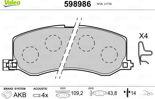 Valeo 598986 - Komplet Pločica, disk-kočnica www.molydon.hr