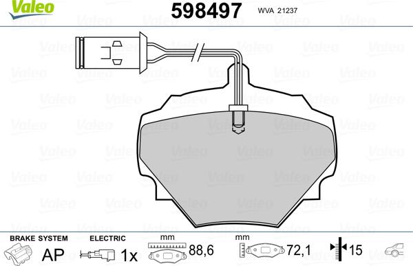 Valeo 598497 - Komplet Pločica, disk-kočnica www.molydon.hr