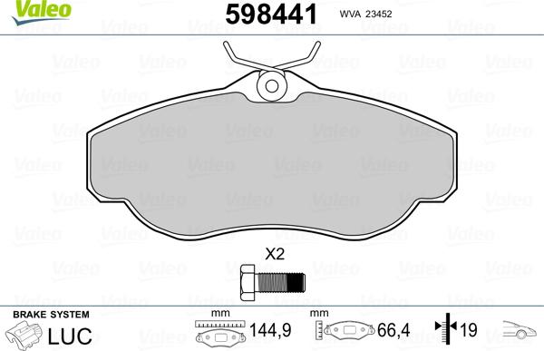 Valeo 598441 - Komplet Pločica, disk-kočnica www.molydon.hr