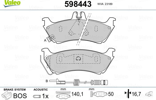 Valeo 598443 - Komplet Pločica, disk-kočnica www.molydon.hr