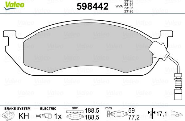 Valeo 598442 - Komplet Pločica, disk-kočnica www.molydon.hr