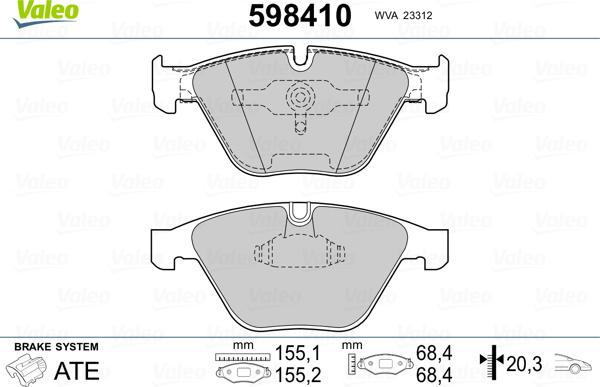 Valeo 598410 - Komplet Pločica, disk-kočnica www.molydon.hr