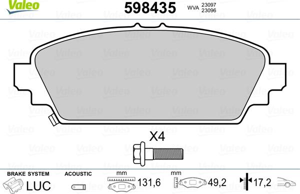 Valeo 598435 - Komplet Pločica, disk-kočnica www.molydon.hr