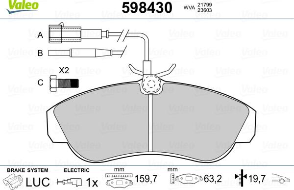 Valeo 598430 - Komplet Pločica, disk-kočnica www.molydon.hr