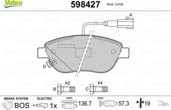 Valeo 598427 - Komplet Pločica, disk-kočnica www.molydon.hr