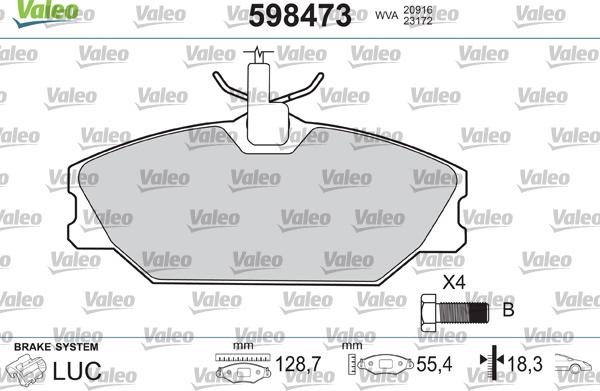 Valeo 598473 - Komplet Pločica, disk-kočnica www.molydon.hr