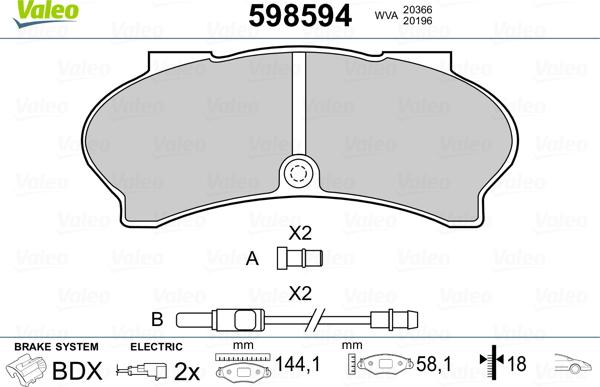 Valeo 598594 - Komplet Pločica, disk-kočnica www.molydon.hr